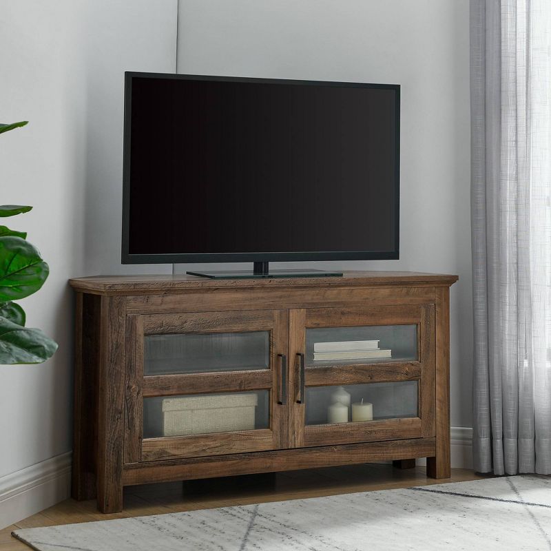 Modern 2 Glass Door Corner TV Stand for TVs up to 48" - Saracina Home, 3 of 16