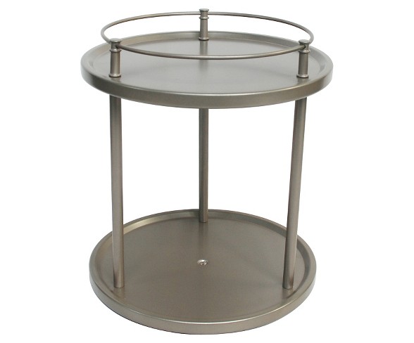 Under Vanity Double Level Spinning Storage Rack Champagne - 88 Main