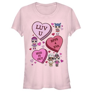 Juniors Womens L.O.L Surprise Candy Heart Love T-Shirt - 1 of 3