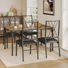 5-Piece Dining Table Set for 4, Modern Kitchen Table and Chairs for Small Space, Apartment or Home, Vintage Wood Grain Finish - 2 of 4