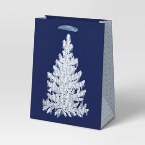 Tinsel Tree on Blue XL Cub Christmas Gift Bag - Wondershop™ - 1 of 3