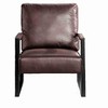 CAVINAS PU Leather/Microfiber/Velvet Upholstered Accent Chair with Metal Frame,Mid Century Arm Chair with Cushion for Bedroom,Reading Room - 3 of 4