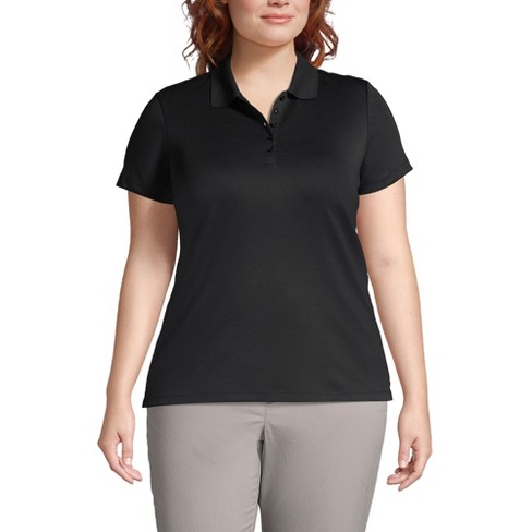 Lands' End Women's Plus Size Supima Cotton Polo - 2x - Black