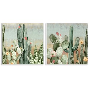 Stupell Industries Cactus Blooms Among Thorns 2pc Wall Plaque Art Set - 1 of 4