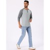 INSPIRE CHIC Men's Raglan Long Sleeve Tee Shirt Casual Henley T-Shirts - 2 of 4