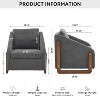 Okak Modern Chenille Fabric Accent Arm Chair with Wooden Frame,Comfy Sitting Chair with Gold Nailhead Trim,Living Room,Office - 3 of 4