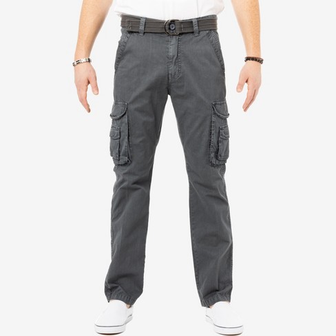 X Ray Men's Belted Classic Cargo Pants In Steel Size 34x30 : Target