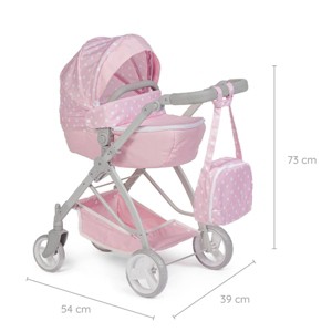 JC Toys Berenguer Boutique Playtime Deluxe Folding Sports Pram Stroller Royal Pink for Dolls - 1 of 4