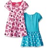 Disney Baby Girl's 2-Pack Love Minnie Mouse Bow and Polka-Dot Print Casual Dress with Bloomer Panty Set - Pink/Blue, 0-3 Months - 3 of 4
