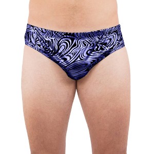 Intimo Mens Royal Blue Swirls Print Bikini Brief Underwear - 1 of 3