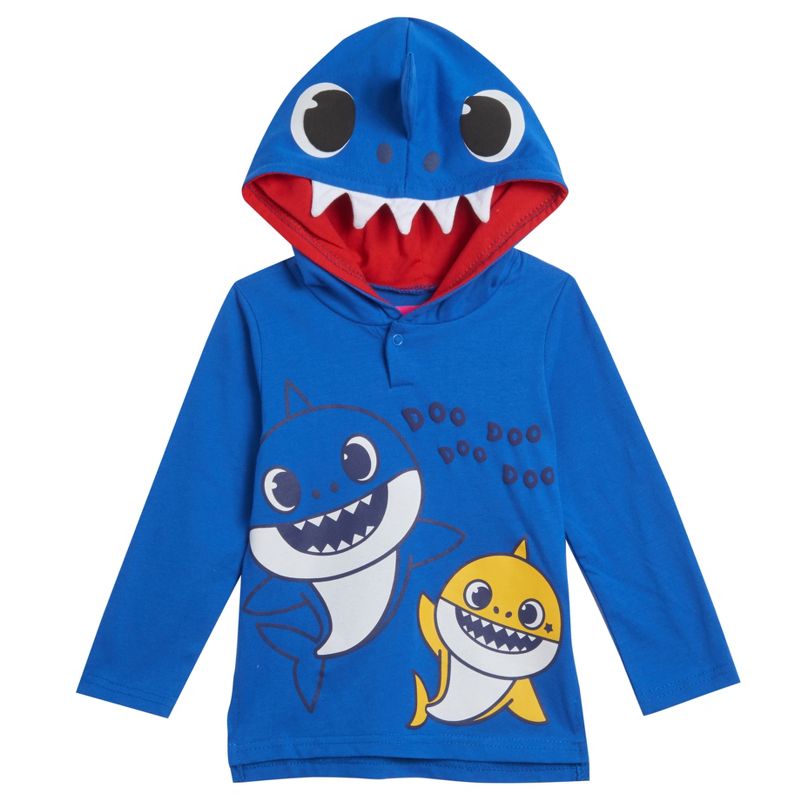 Pinkfong Baby Shark Baby Boys Costume Hoodie & Jogger Pant Set Blue , 2 of 4