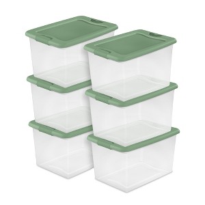 Sterilite Latching Hinged See-Through Plastic Stacking Storage Container Tote - 1 of 4
