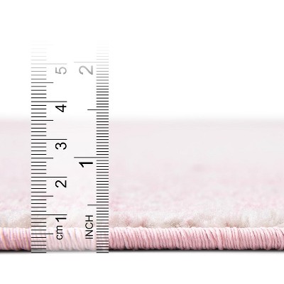 Pink Rectangular Stain-Resistant Synthetic Area Rug