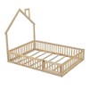 NicBex Full Size Platform Bed 78" L Modern House Shaped Wooden Bed Frame with Guardrail and Small Door for Bedroom, No Box Spring Required - 3 of 4