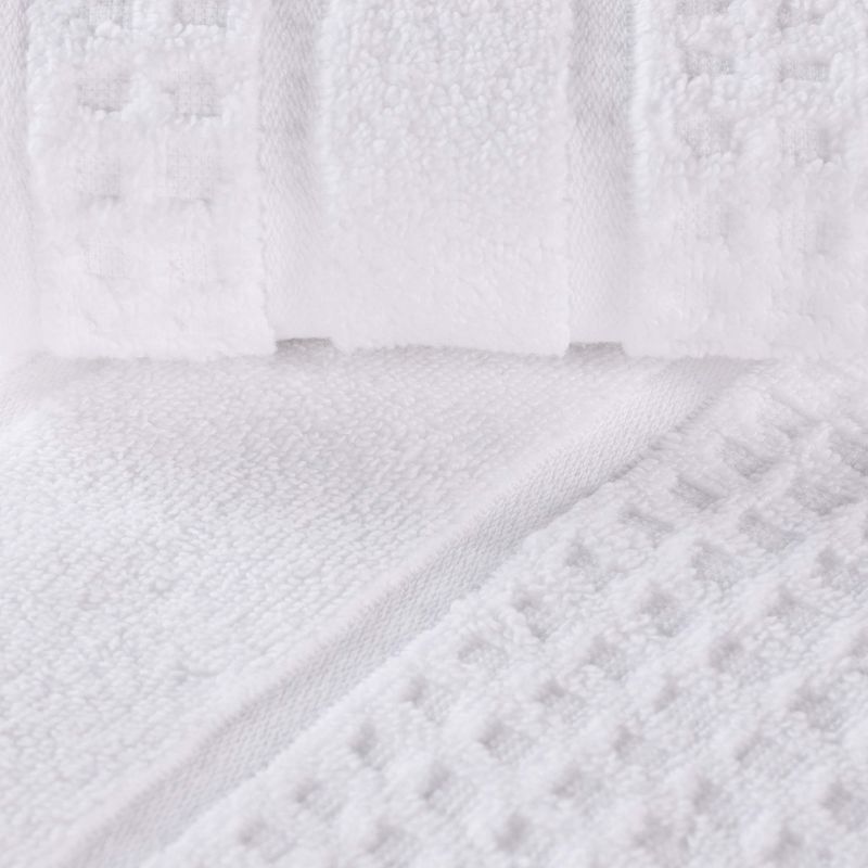 Zero Twist Cotton Waffle Honeycomb Medium Weight 9 Piece Bathroom Towel Set by Blue Nile Mills, 5 of 10
