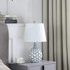 Ore International 19.5" Marin Coastal Beachside Ceramic Table Lamp Green/White: UL Listed, Cotton Shade - 4 of 4