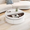 29.5" Modern Round Lift-Top Coffee Table with Storage, Compact Center Table for Small Living Rooms or Apartments – The Pop Home - 2 of 4