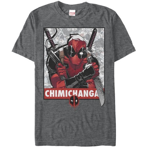 Men's Marvel Deadpool Chimichangas Poster T-Shirt - Charcoal Heather - Small
