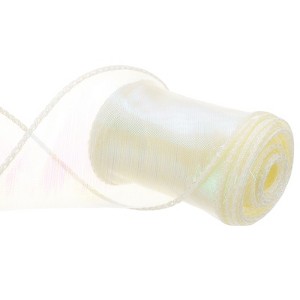 Unique Bargains Gift Wrapping Wide Sheer Wired Pastel Shimmer Iridescent Chiffon Ribbons 1 Pc - 1 of 4
