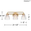 Possini Euro Design Robyn Modern Wall Light Gold Hardwire 21 1/2" 3-Light Fixture Clear Glass Shade for Bathroom Vanity Home - 4 of 4