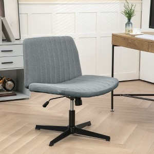 NicBex Adjustable Home Office Chair Modern Armless Computer Chair Vanity Chair with Metal Frame and Low-Back for Office, Study, Living Room - 1 of 4