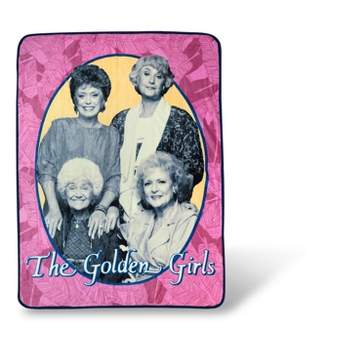 Just Funky Golden Girls Portrait Throw Blanket | Features A Smiling Cast | 60 x 45 Inches