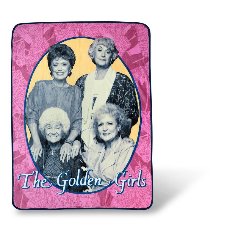 Just Funky Golden Girls Portrait Throw Blanket | Features A Smiling Cast | 60 x 45 Inches, 1 of 8