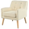 Mid Century Modern Accent Chair with Tufted Back and Solid Wood Legs,Polyester Upholstered Armchair for Living Room or Bedroom-Koiai - 4 of 4