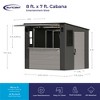 Suncast 8' x 7' Cabana Entertainment Storage Shed, All-Weather Shelter, Gray - 2 of 4