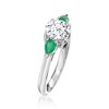 Ross-Simons 1.00 Carat Lab-Grown Diamond Ring With .20 ct. t.w. Emeralds in 14kt White Gold - 3 of 4