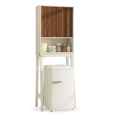 Skyzoo Over-the-Fridge Storage Cabinet, Space-Saving Kitchen Organizer for Refrigerator Top, White