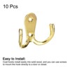 Unique Bargains Wall Zinc Alloy Double Prong Retro Hooks for Hanging - 3 of 4