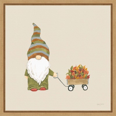 Amanti Art Harvest Gnomes II Neutral by Jenaya Jackson Canvas Wall Art Print Framed 16 x 16-in.