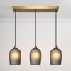 LNC Apphia 3-Lights 28" Modern Luxury Glass Kitchen Island Lightsing,Brass and Gray - 2 of 4