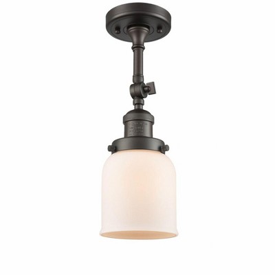 Bell - 1 Light Semi-Flush Mount In Industrial Style-13.5 Inches Tall and 5 Inches Wide