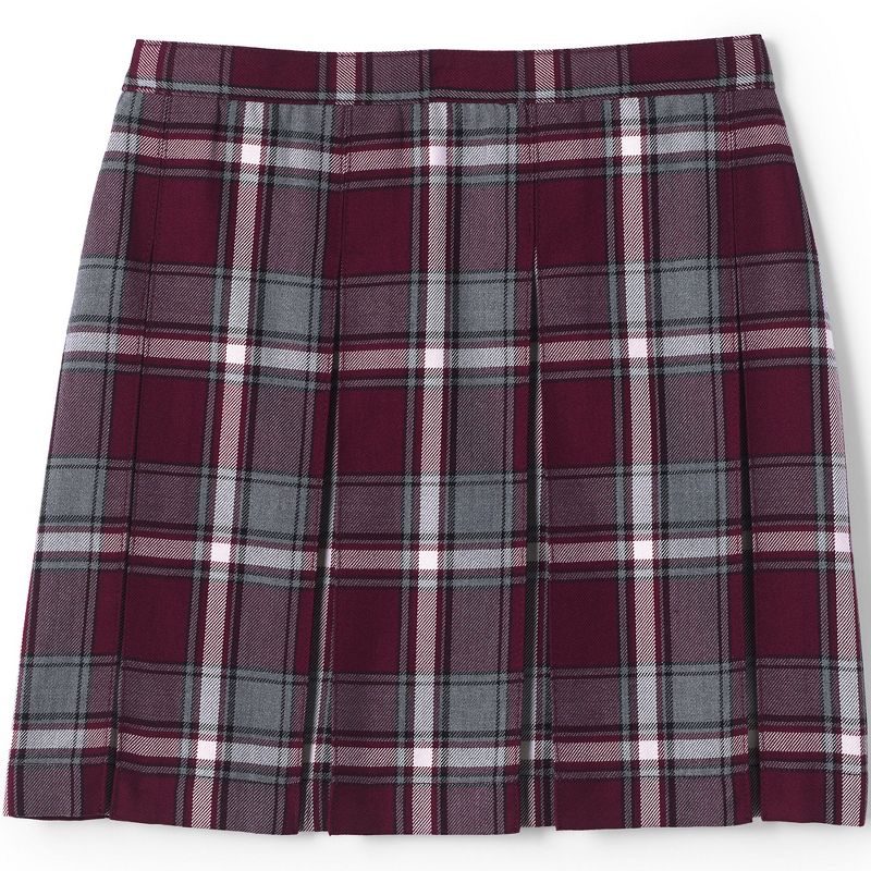 Lands' End School Uniform Kids Plaid Box Pleat Skirt Top of the Knee, 2 of 6