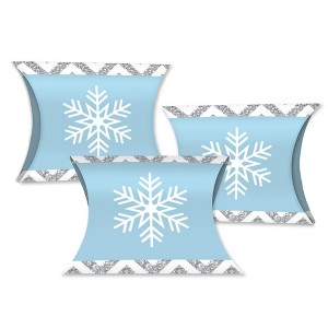 Big Dot of Happiness Winter Wonderland - Favor Gift Boxes - Snowflake Holiday Party and Winter Wedding Petite Pillow Boxes - Set of 20 - 1 of 4
