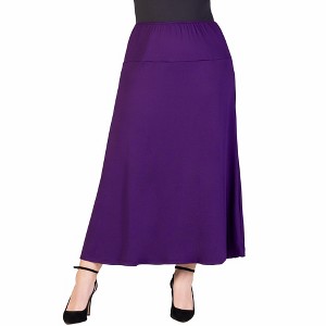Plus Comfortable Fit Elastic Waist Maxi Skirt - 24seven Comfort Apparel™ - 1 of 4