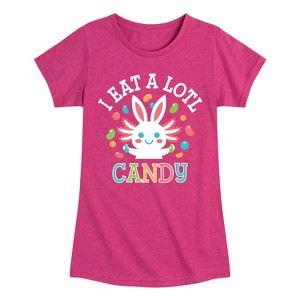 Girls' - Instant Message - I Eat Alotl Candy Fitted Short Sleeve Graphic T-Shirt - 1 of 4