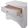 Vynxaria Contemporary 1pc Nightstand - Hidden Jewelry Drawer, Silver Accents, Nickel Knobs, Solid Wood Construction - 4 of 4