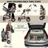 Kinder King Cozi 2 Convertible Baby Stroller, Folding High Landscape Infant Carriage, Adjustable Canopy, Diaper Bag, Anti-Shock - 3 of 4