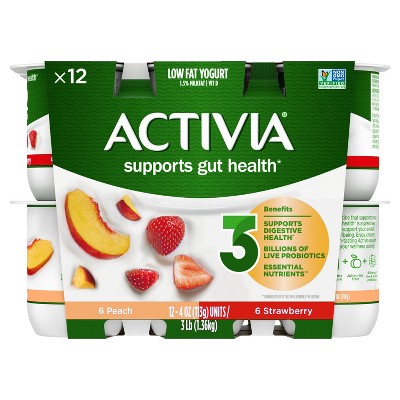 Activia Probiotic Peach &#38; Strawberry Yogurt Variety Pack - 12ct/4oz Cups_3