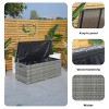 Moda Furnishings 260 Gallon Patio Outdoor Wicker Steel Storage Deck Box - 4 of 4