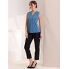 INSPIRE CHIC Women's Pleated V Neck Solid Work Sleeveless Blouse - 2 of 4