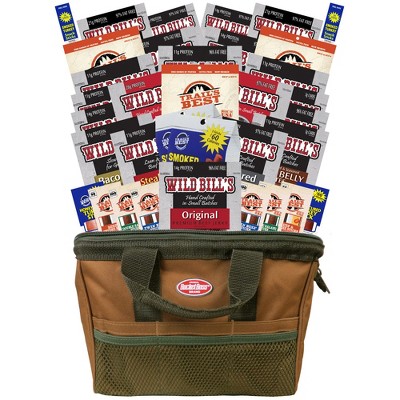 Wild Bill's Multi-Brand 35-Piece Sampler Gift Tool Bag - Beef Jerky, Turkey & More