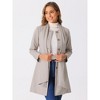 Allegra K Women's Winter Button Down Casual Outwear Scarf Coat with Belt - 4 of 4