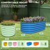 JUJABU 5-Pack 18" Tall Kids Garden Beds – 40"x24" Oval & 24"x24" Round Metal Planters, for Planting Vegetables, Flowers and Fruits, Eco-Safe - 2 of 4