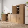 31"x124"x16" Wood Accent Cabinet in Natural Color, Storage Organizer with Adjustable Shelves for Kitchen Bedroom Entryway Living Room Dinning Room - 3 of 4