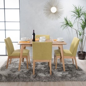 GDFStudio Brittany 5 Piece Mid-Century Modern Fabric Upholstered Dining Set - 1 of 4