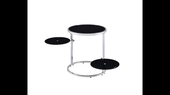 Lynch Side Table Black/Chrome - Acme Furniture, 2 of 7, play video